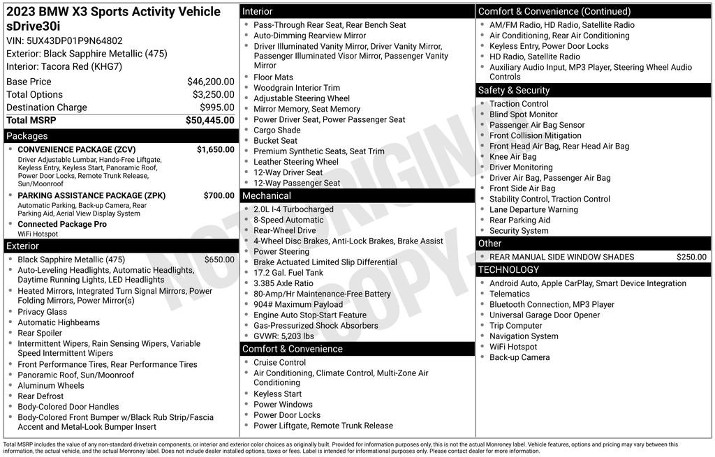 Used 2023 BMW X3 sDrive30i w/ Convenience Package image 63