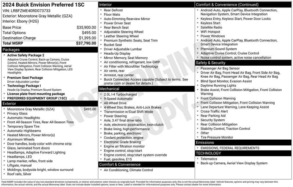 New 2024 Buick Envision Preferred image 10