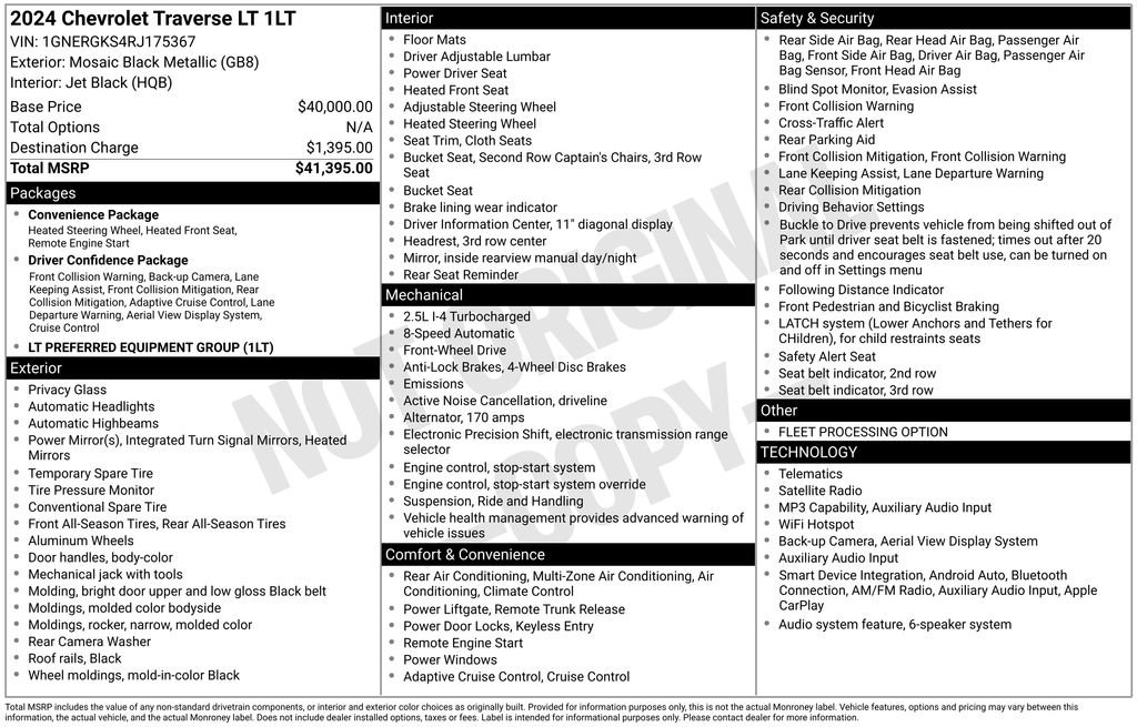 Used 2024 Chevrolet Traverse LT FWD image 38