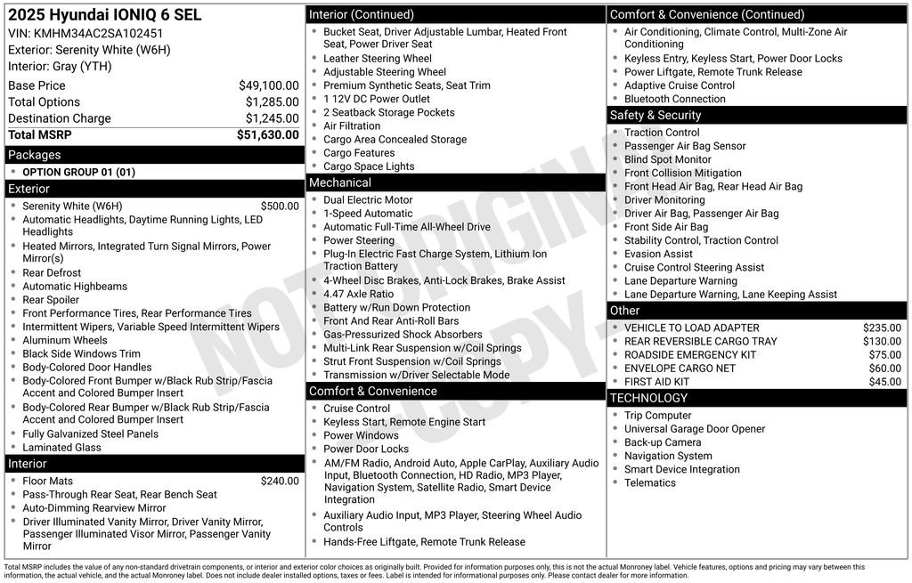 New 2025 Hyundai Ioniq 6 SEL AWD/4WD image 34