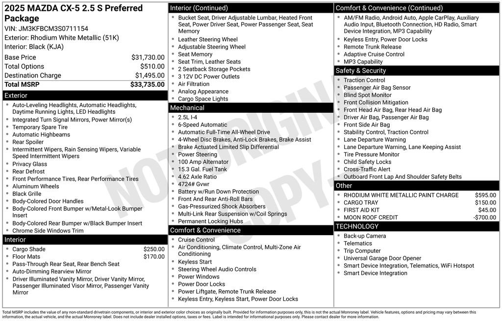 Certified 2025 MAZDA CX-5 AWD 2.5 S w/ Preferred Package image 37