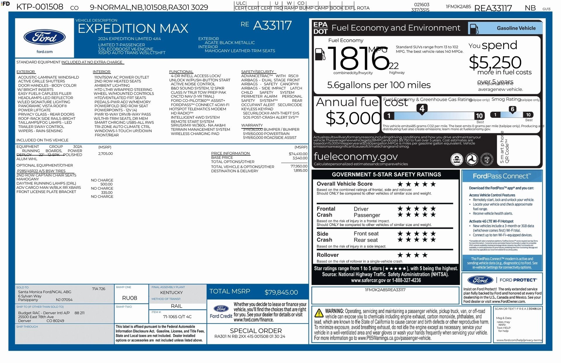 Used 2024 Ford Expedition Max Limited image 83