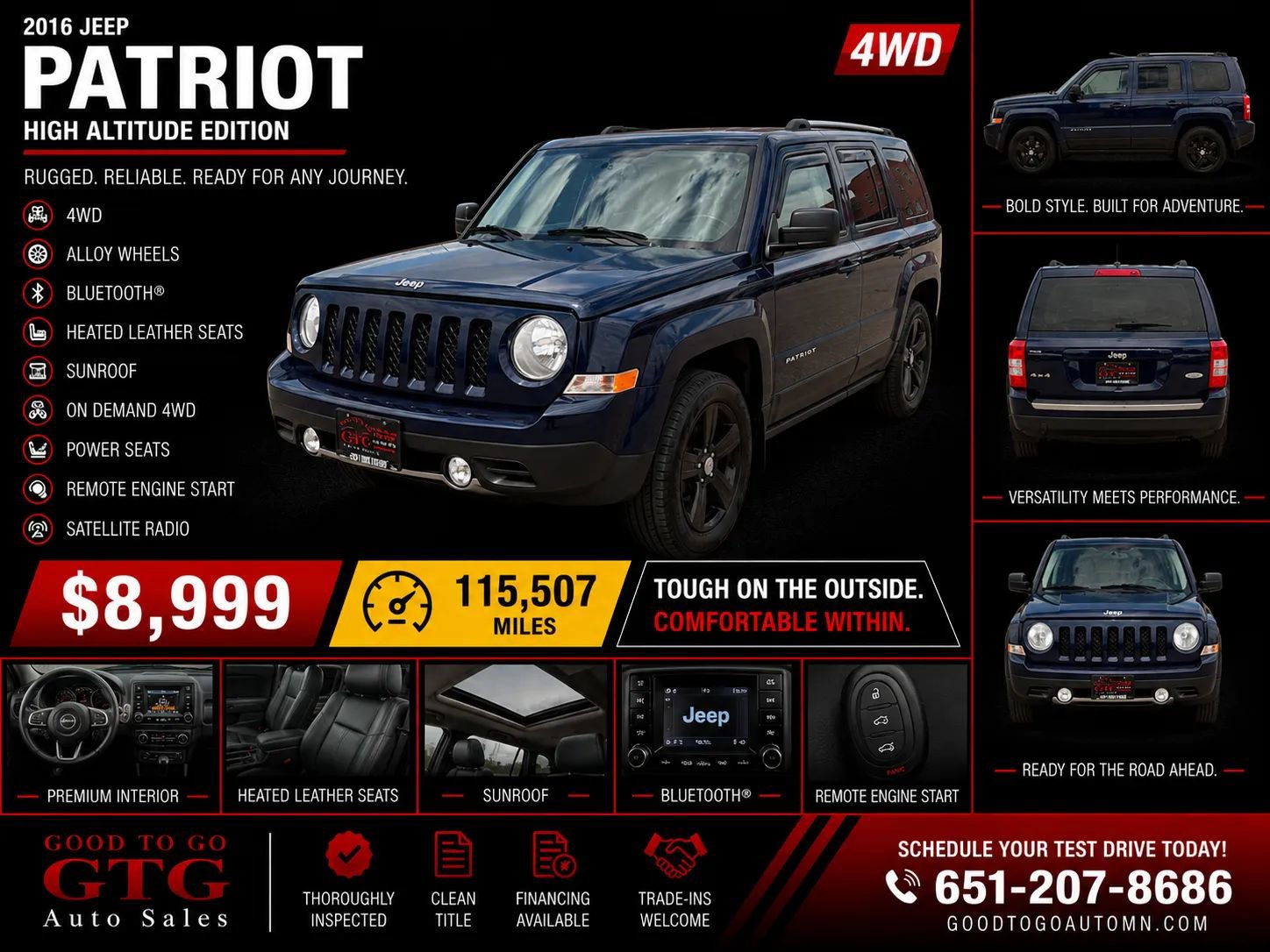 Used 2016 Jeep Patriot High Altitude AWD/4WD image 1