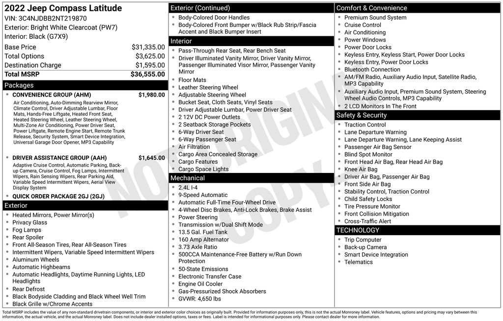 Certified 2022 Jeep Compass Latitude w/ Convenience Group image 35
