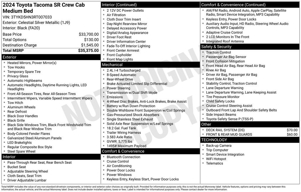 Certified 2024 Toyota Tacoma SR image 5