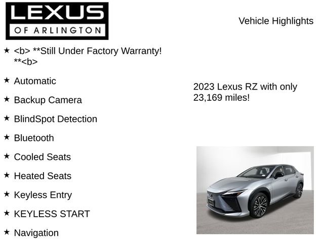 Certified 2023 Lexus RZ 450e Premium w/ Technology Package image 8