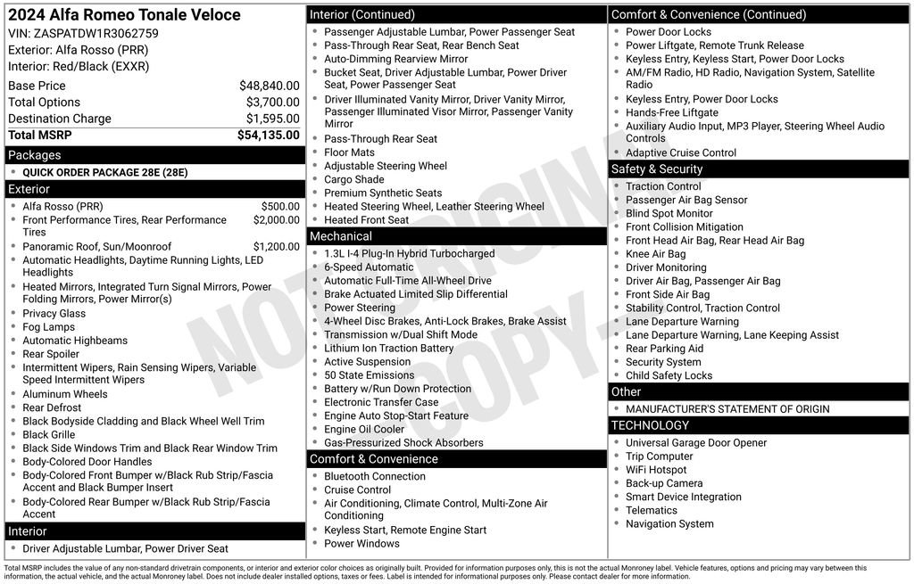 Used 2024 Alfa Romeo Tonale Veloce image 35