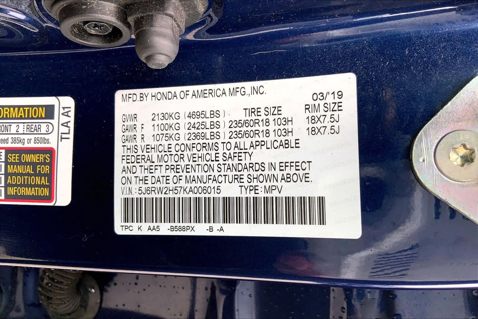 Certified 2019 Honda CR-V EX image 34