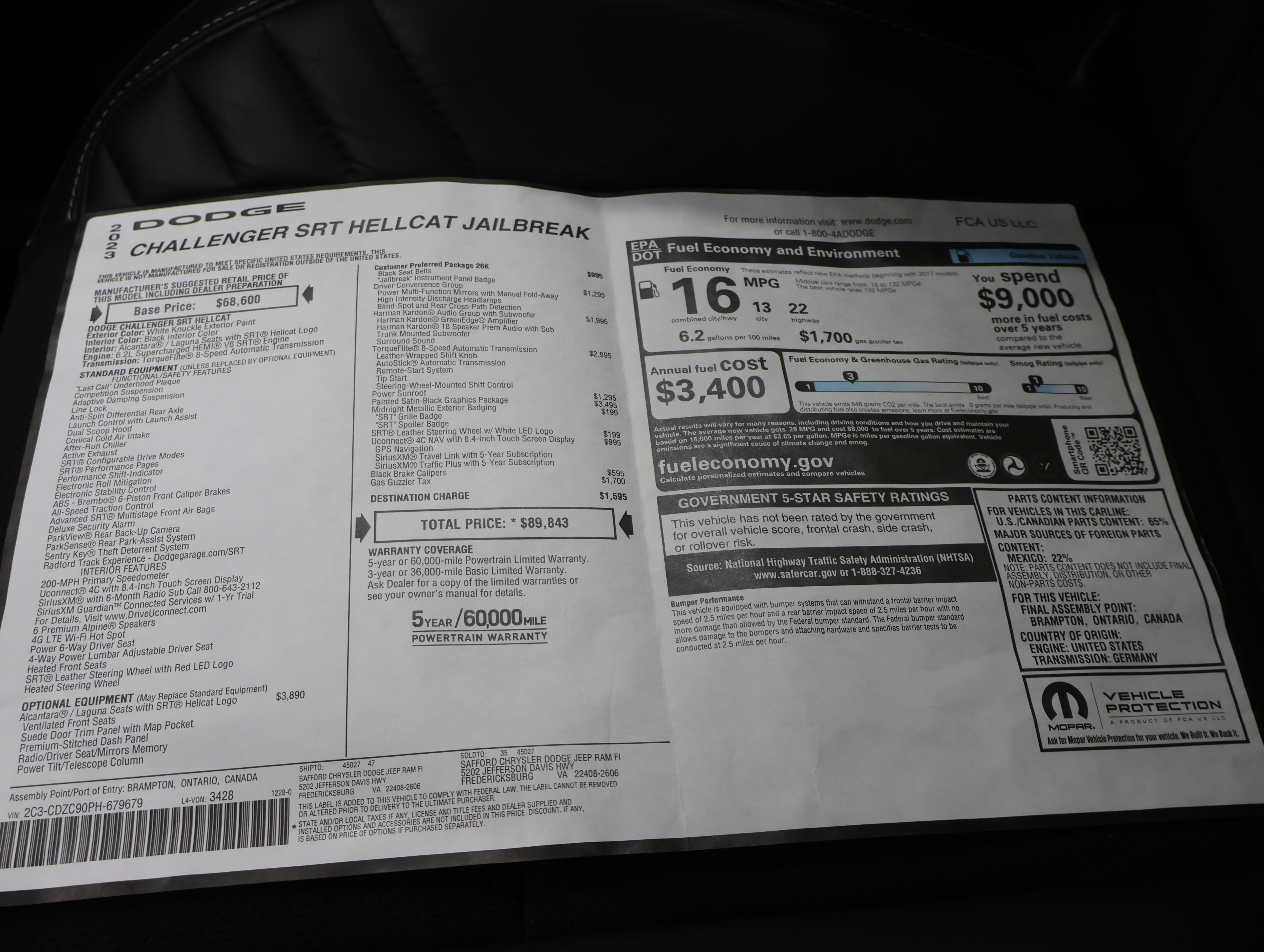 Used 2023 Dodge Challenger SRT Hellcat RWD image 58