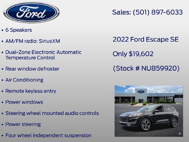 Certified 2022 Ford Escape SE w/ SE Sport Appearance Package FWD image 20