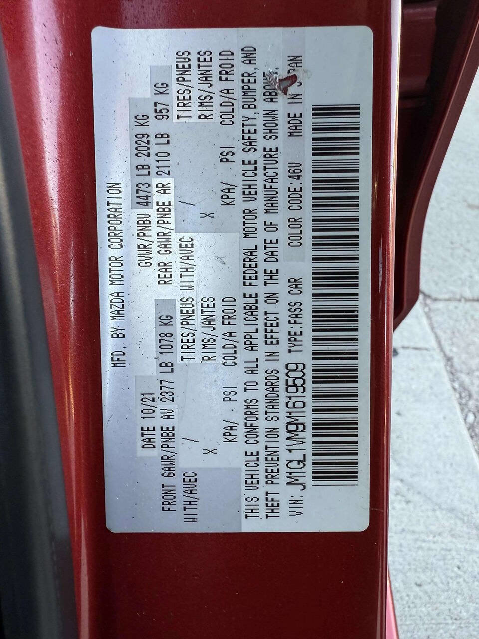 Used 2021 MAZDA MAZDA6 Touring image 22