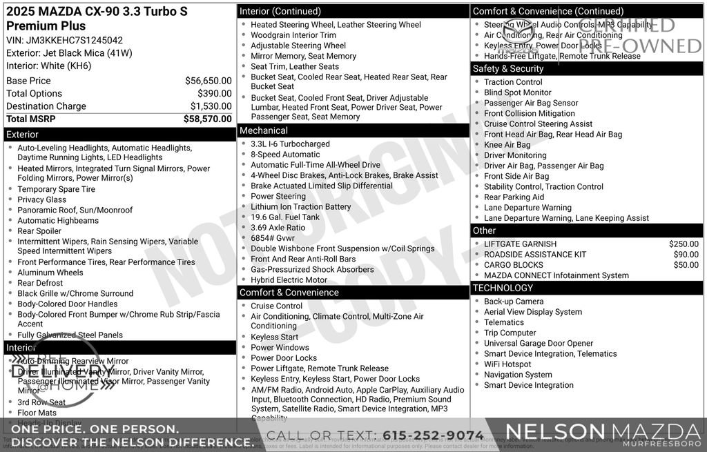 Certified 2025 MAZDA CX-90 3.3 Turbo S w/ Premium Plus AWD/4WD image 2