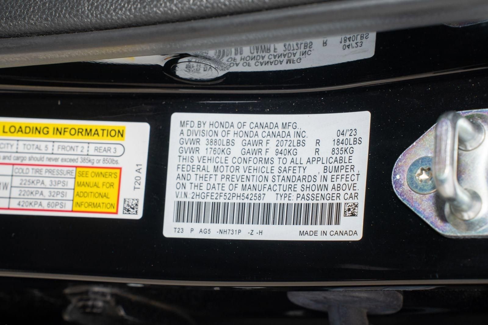 Certified 2023 Honda Civic Sport image 36