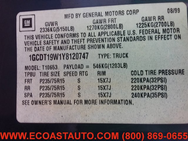 Used 2000 Chevrolet S10 Pickup LS w/ Preferred Equipment Group AWD/4WD image 22