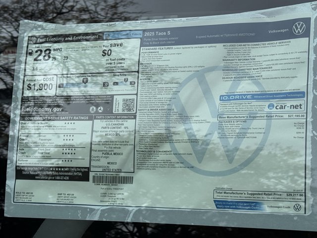 New 2025 Volkswagen Taos S image 26