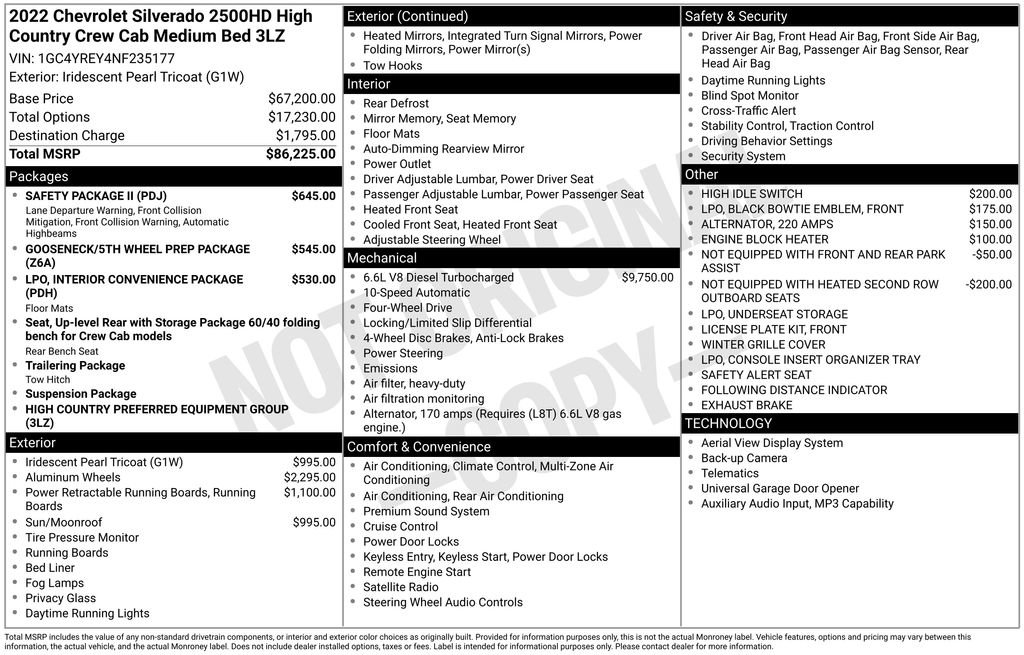 Used 2022 Chevrolet Silverado 2500 High Country w/ Safety Package II image 40