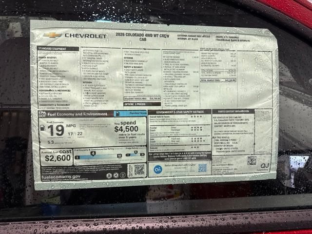 New 2026 Chevrolet Colorado W/T w/ WT Custom Package AWD/4WD image 19