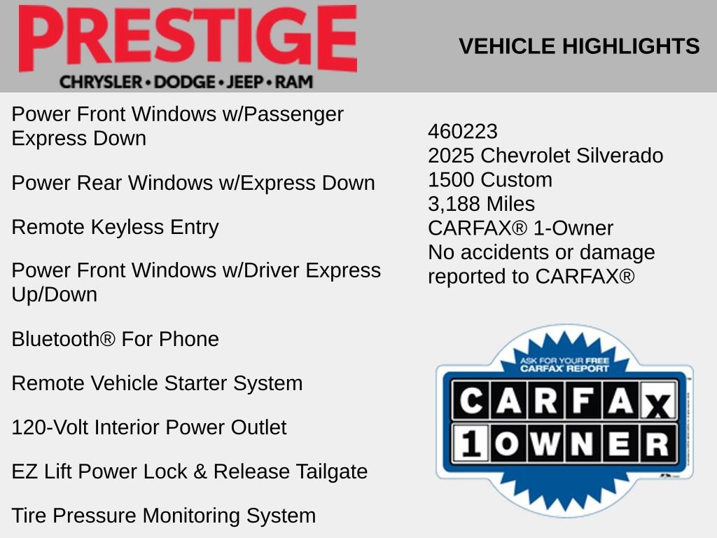 Used 2025 Chevrolet Silverado 1500 Custom w/ Turbomax Blackout Package RWD image 12