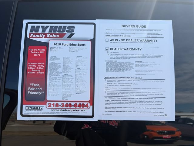 Used 2018 Ford Edge Sport w/ Equipment Group 401A AWD/4WD image 59