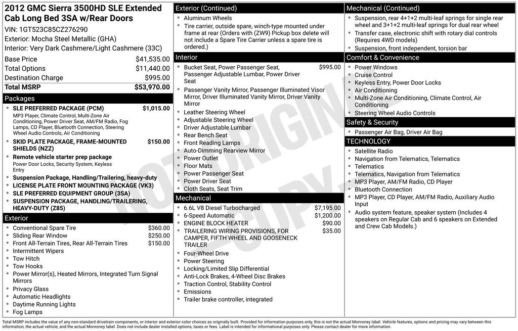 Used 2012 GMC Sierra 3500 SLE w/ SLE Preferred Package image 7