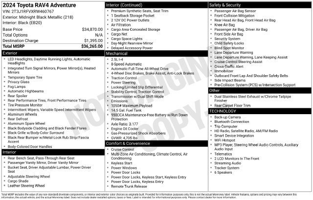 Certified 2024 Toyota RAV4 Adventure AWD/4WD image 30