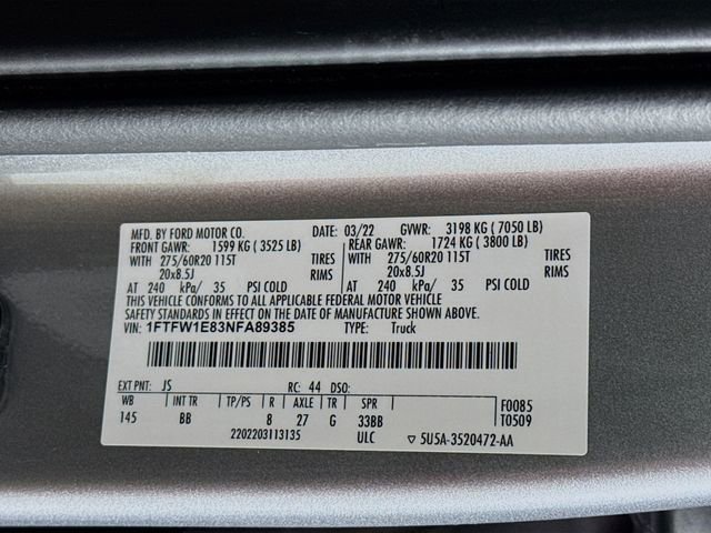 Certified 2022 Ford F150 Platinum w/ Equipment Group 701A High image 33