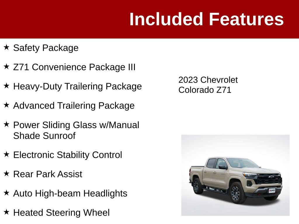 Used 2023 Chevrolet Colorado Z71 w/ Z71 Convenience Package 2 AWD/4WD image 3