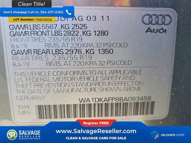 Used 2011 Audi Q5 3.2 Premium Plus AWD/4WD image 17