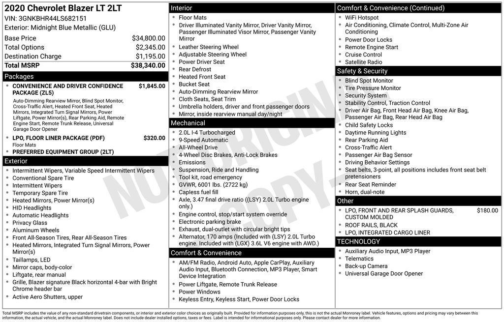 Used 2020 Chevrolet Blazer LT image 2