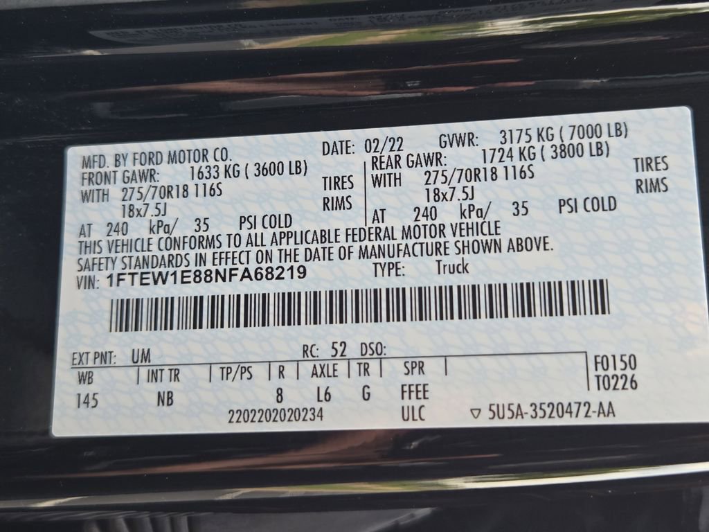 Used 2022 Ford F150 Tremor w/ Equipment Group 402A High AWD/4WD image 33