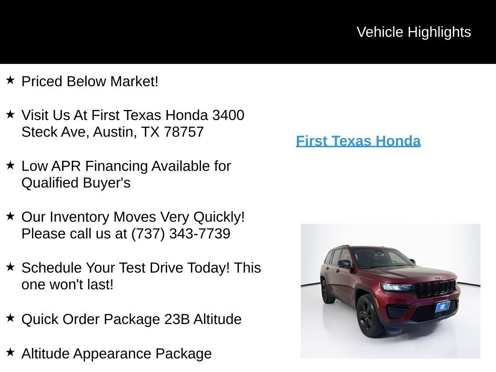 Used 2023 Jeep Grand Cherokee Altitude RWD image 10