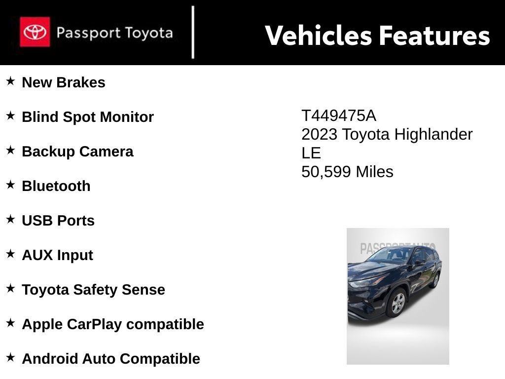 Used 2023 Toyota Highlander LE AWD/4WD image 8