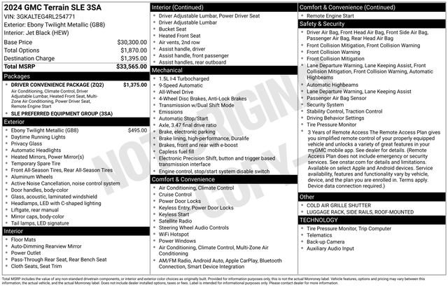 Used 2024 GMC Terrain SLE w/ Driver Convenience Package AWD/4WD image 3