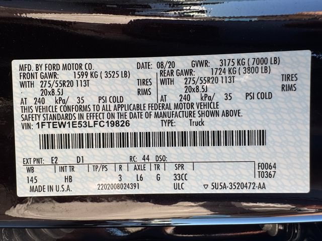 Used 2020 Ford F150 Lariat w/ Equipment Group 502A Luxury AWD/4WD image 10