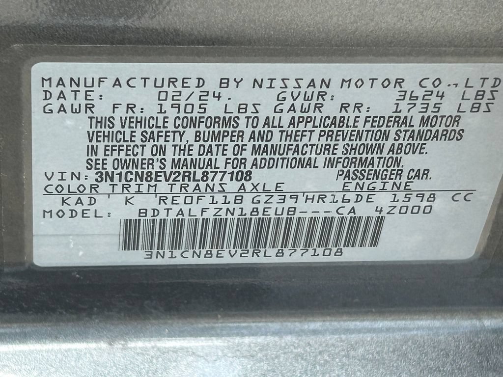 Used 2024 Nissan Versa SV w/ Trunk Package FWD image 40