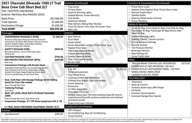 Used 2021 Chevrolet Silverado 1500 LT Trail Boss w/ Convenience Package II image 6