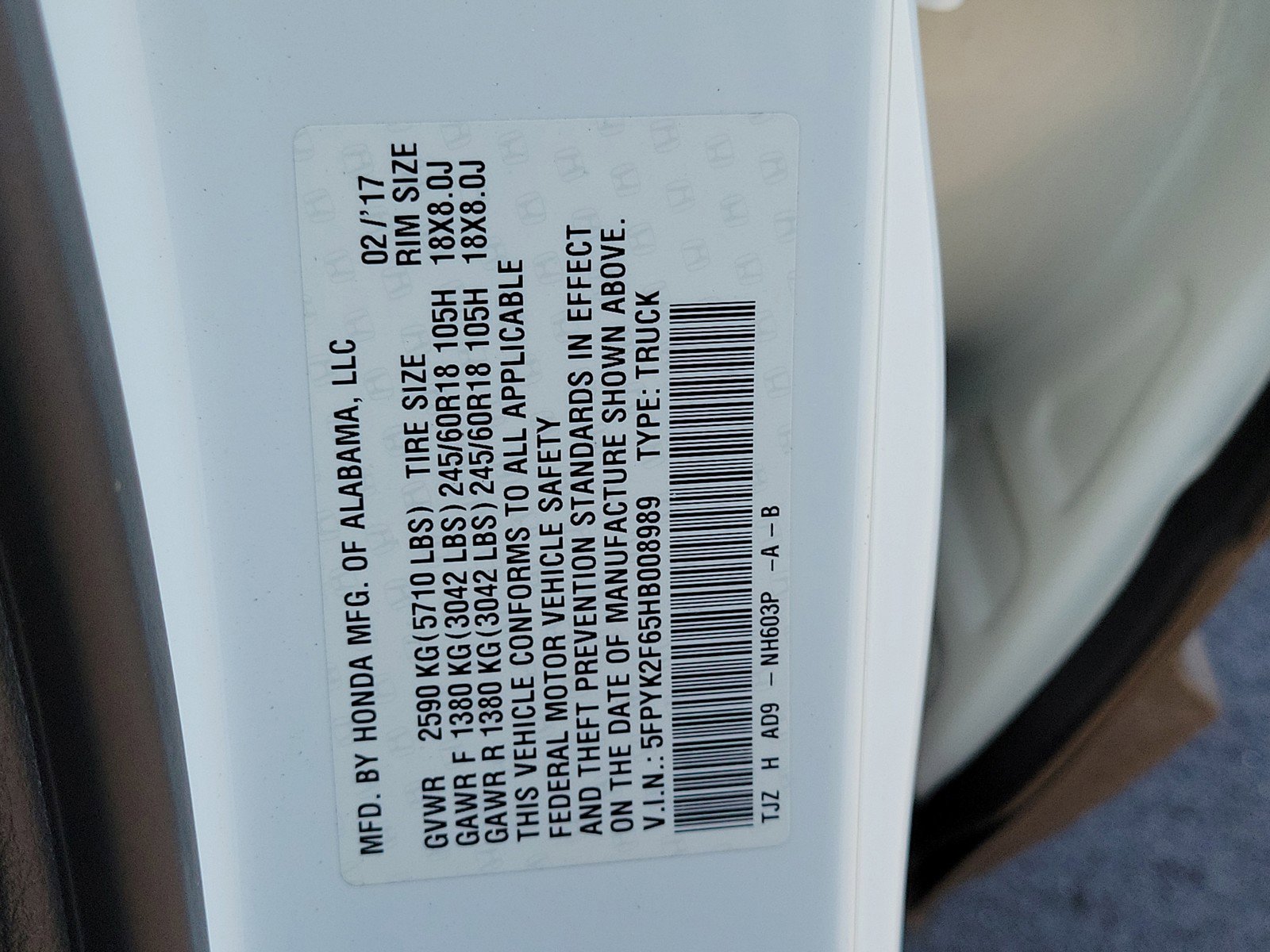 Used 2017 Honda Ridgeline RTL-T image 32