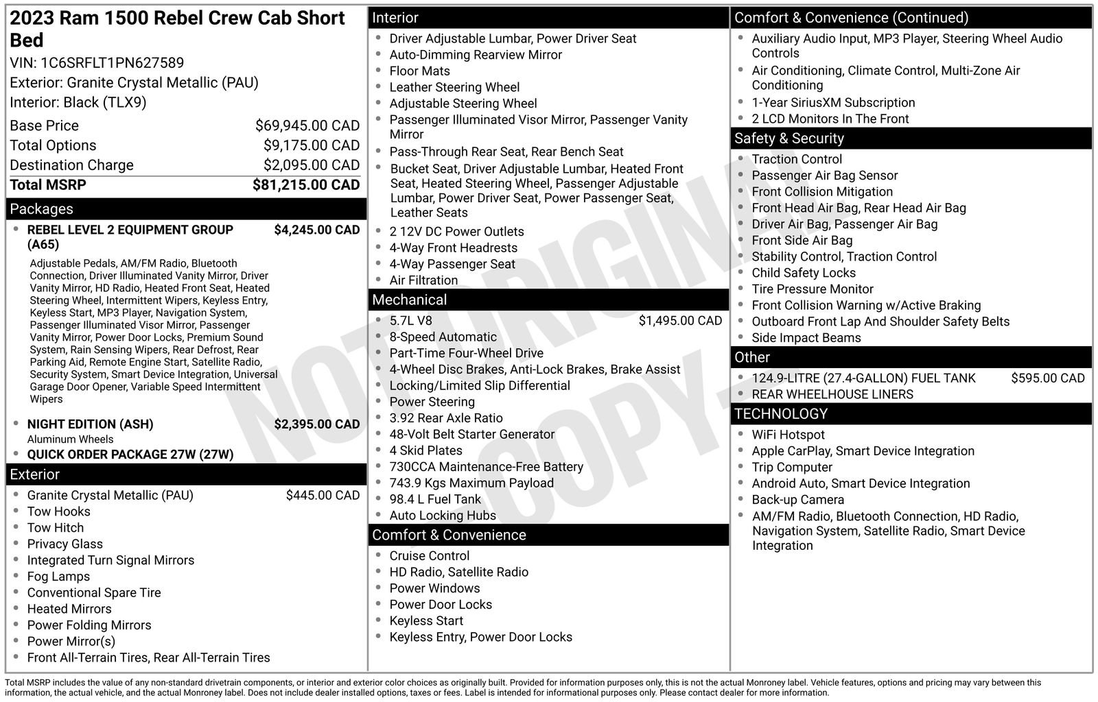 Used 2023 RAM 1500 Rebel w/ Rebel Level 2 Equipment Group AWD/4WD image 6