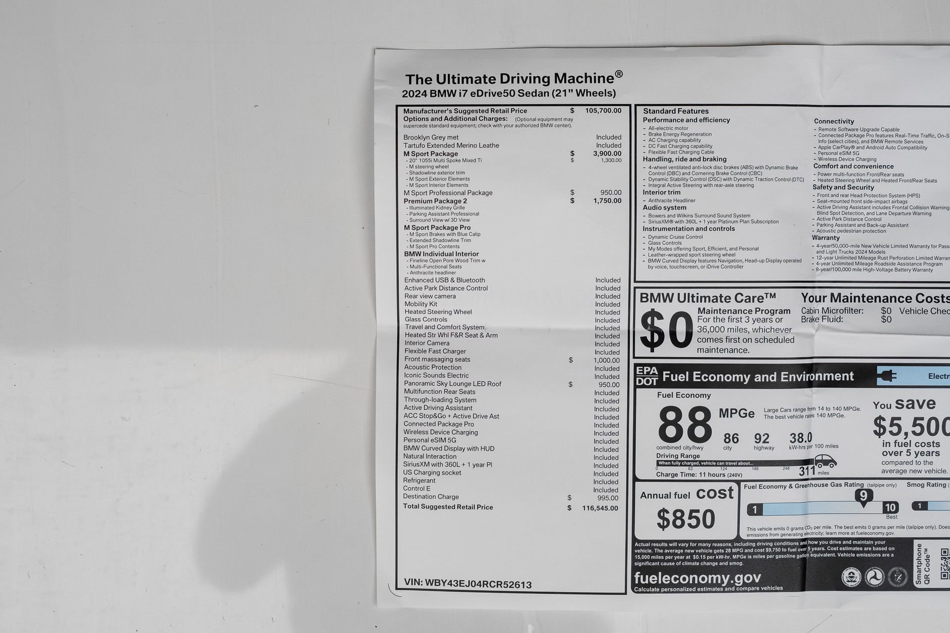 Used 2024 BMW i7 eDrive50 w/ M Sport Package image 80