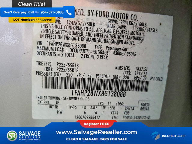 Used 2008 Ford Taurus Limited AWD/4WD image 16