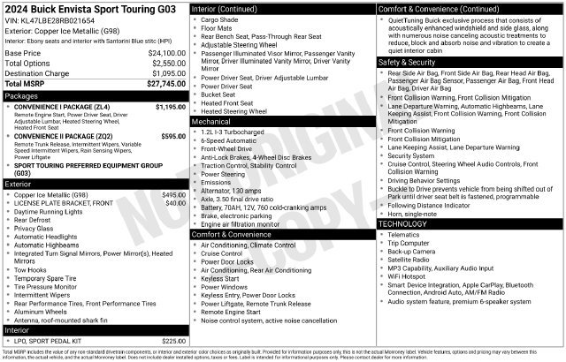 Certified 2024 Buick Envista Sport Touring w/ Convenience I Package FWD image 6