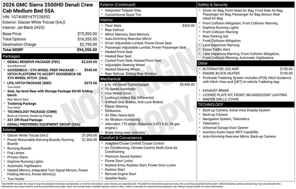 New 2026 GMC Sierra 2500 Denali w/ Denali Reserve Package AWD/4WD image 10