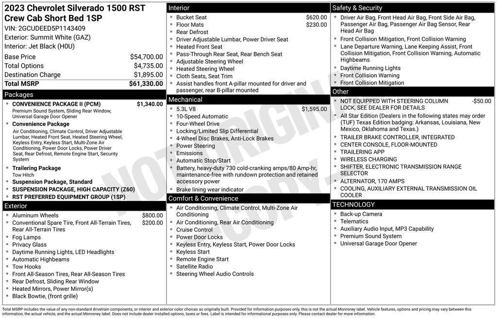 Used 2023 Chevrolet Silverado 1500 RST w/ Convenience Package II AWD/4WD image 10