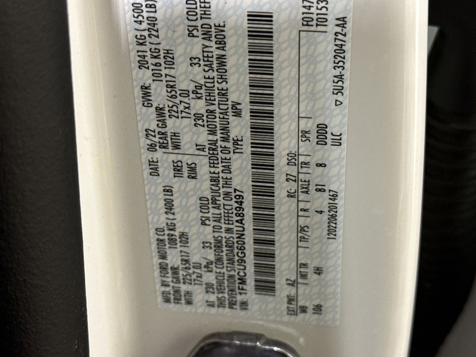 Used 2022 Ford Escape SE w/ Convenience Package AWD/4WD image 30