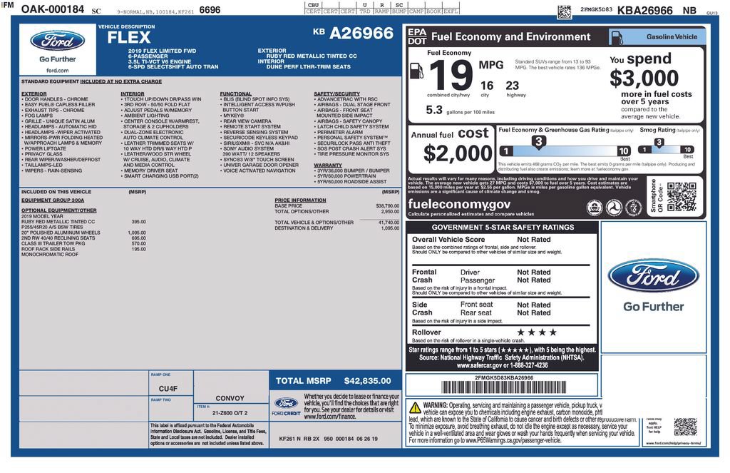 Used 2019 Ford Flex Limited w/ Class III Trailer Tow Package FWD image 22