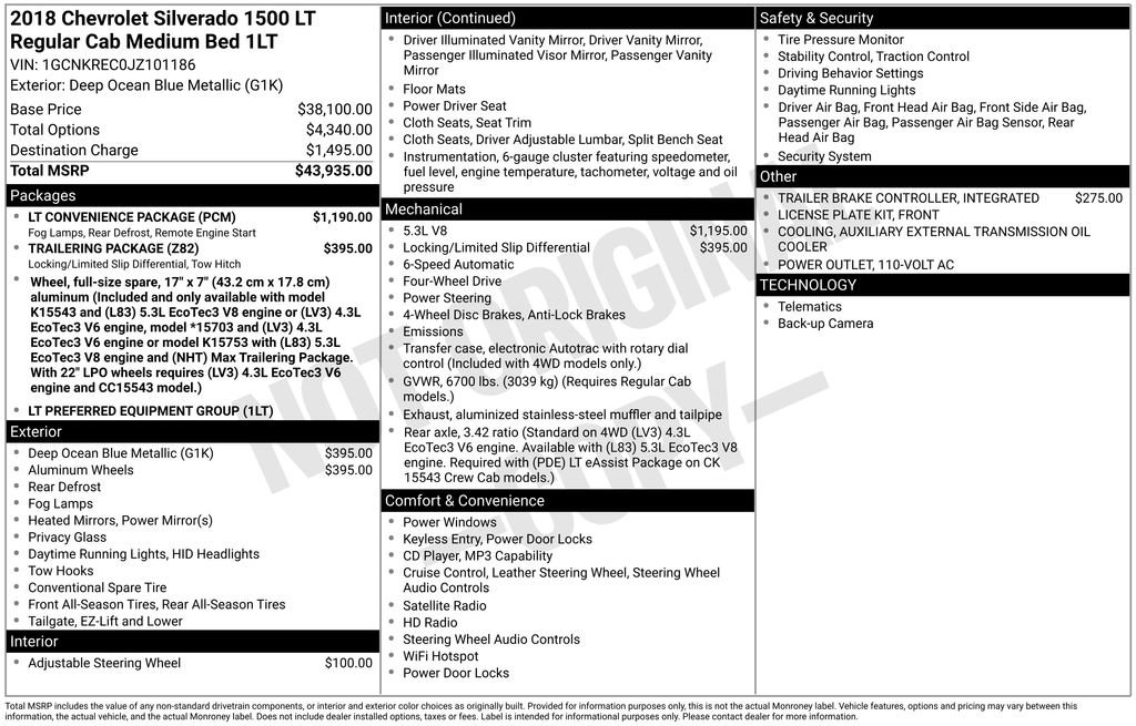 Used 2018 Chevrolet Silverado 1500 LT w/ LT Convenience Package image 13