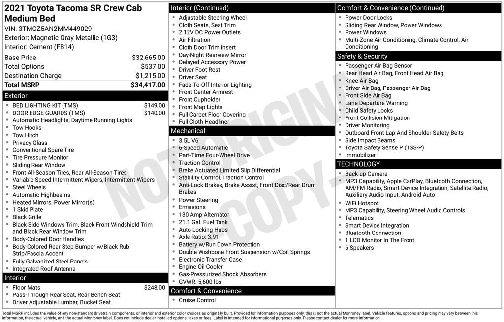 Used 2021 Toyota Tacoma SR AWD/4WD image 26