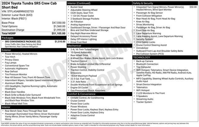 Used 2024 Toyota Tundra SR5 w/ SR5 Convenience Package RWD image 35