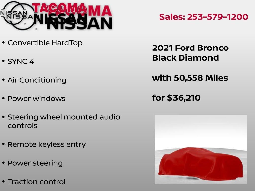 Used 2021 Ford Bronco Black Diamond image 2