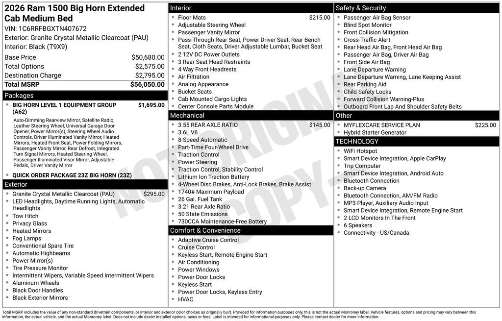 New 2026 RAM 1500 Big Horn AWD/4WD image 36